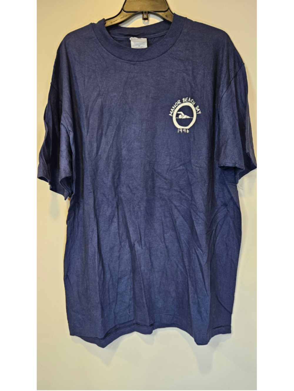 Vintage 1996 Manor Beach Day T Shirt XL Hanes Beefy USA Single Stitch 90s